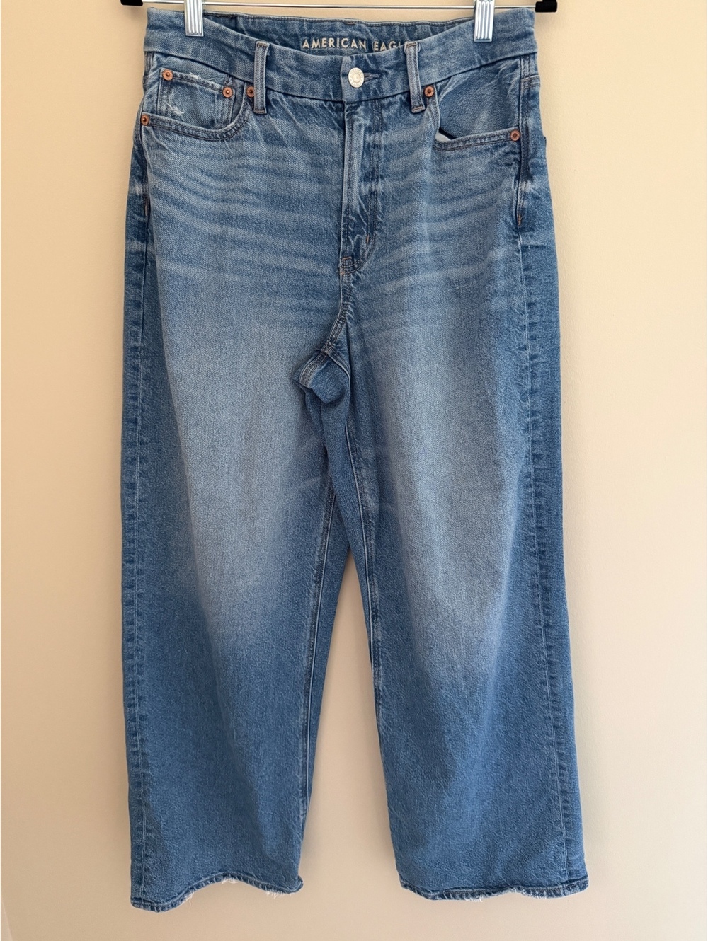 8R AE curvy super high-rise baggy straight jeans